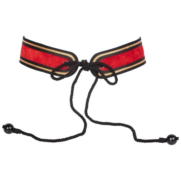YVES SAINT LAUREN Russian 
COLLECTION RED
SUEDE BLACK GOLD
BELT, 1970S - Picture 7 of 11